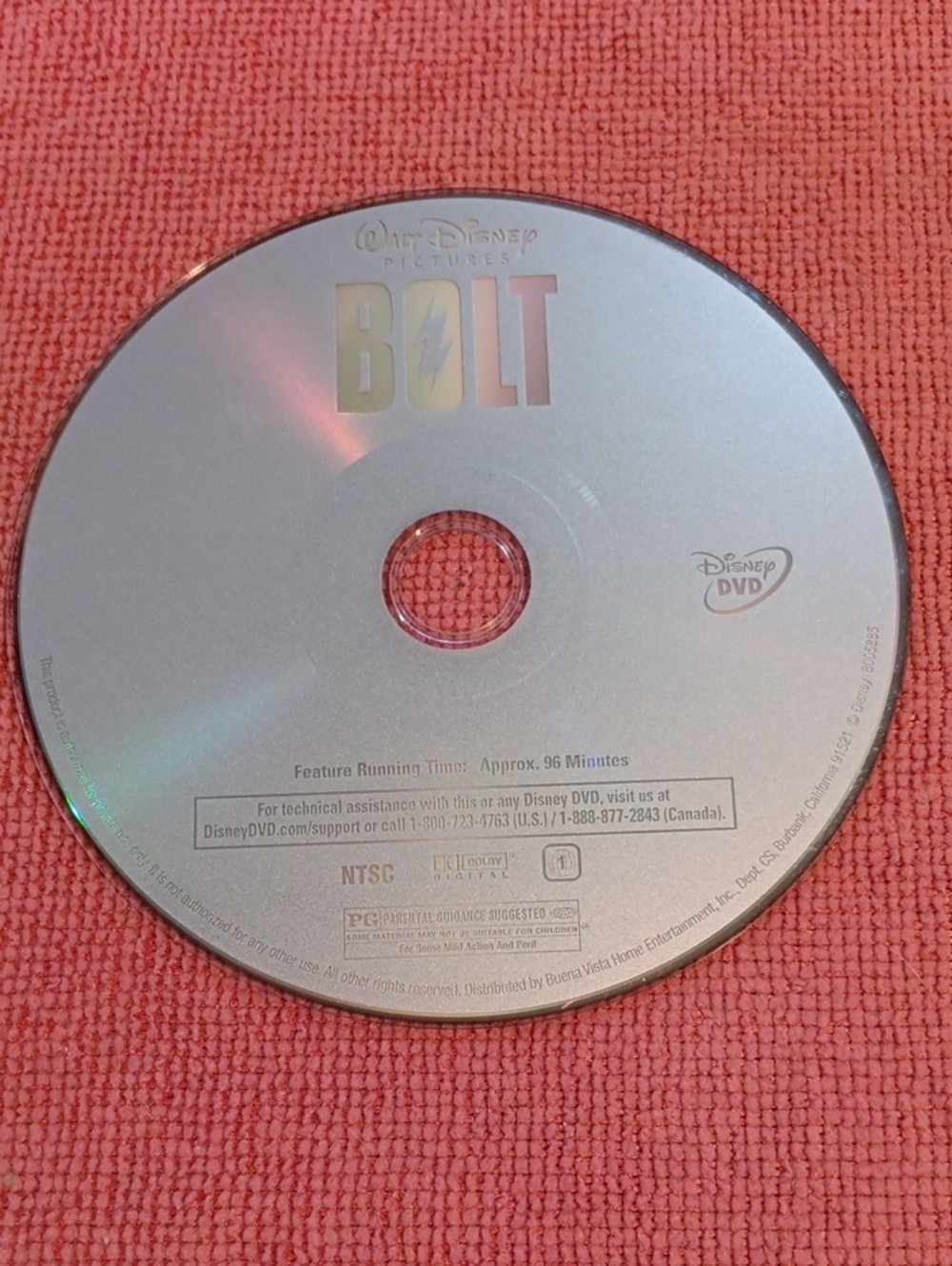 2/$8 Disney Bolt DVD *NO CASE*